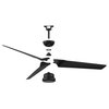 Modern Forms Roboto 3-Blade Smart Ceiling Fan 52in Matte Black with Remote Control and Remote Control FR-W1910-52